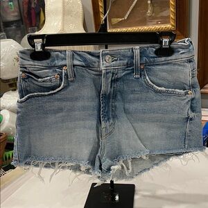 Mother The Dodger Short Fray Denim Shorts Size 25 I Confess Wash High Waist